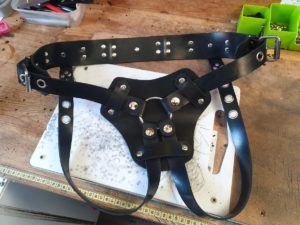 Rubber Strap On Harness